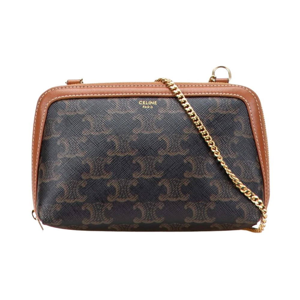 Celine Vintage Women's Brown Pre-Owned Chain Crossbody Bag