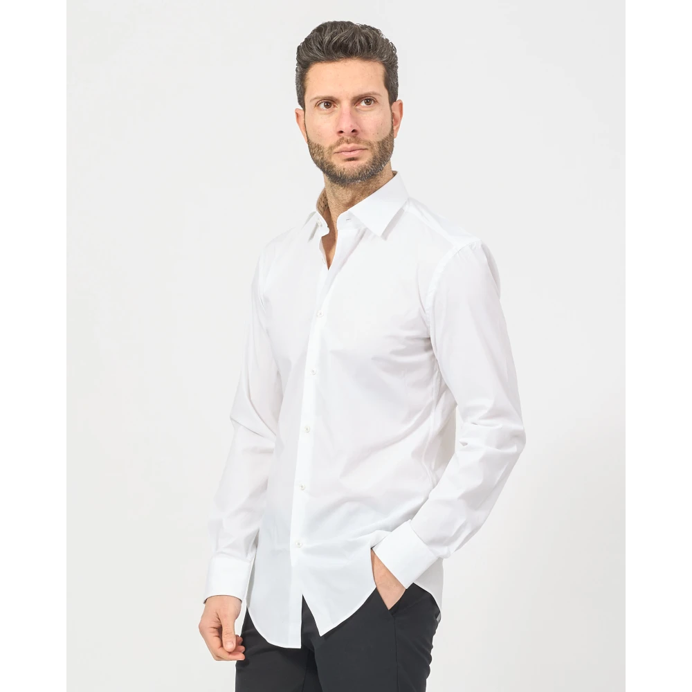 Hugo Boss Witte Slim Fit Overhemd met Lange Mouwen White Heren