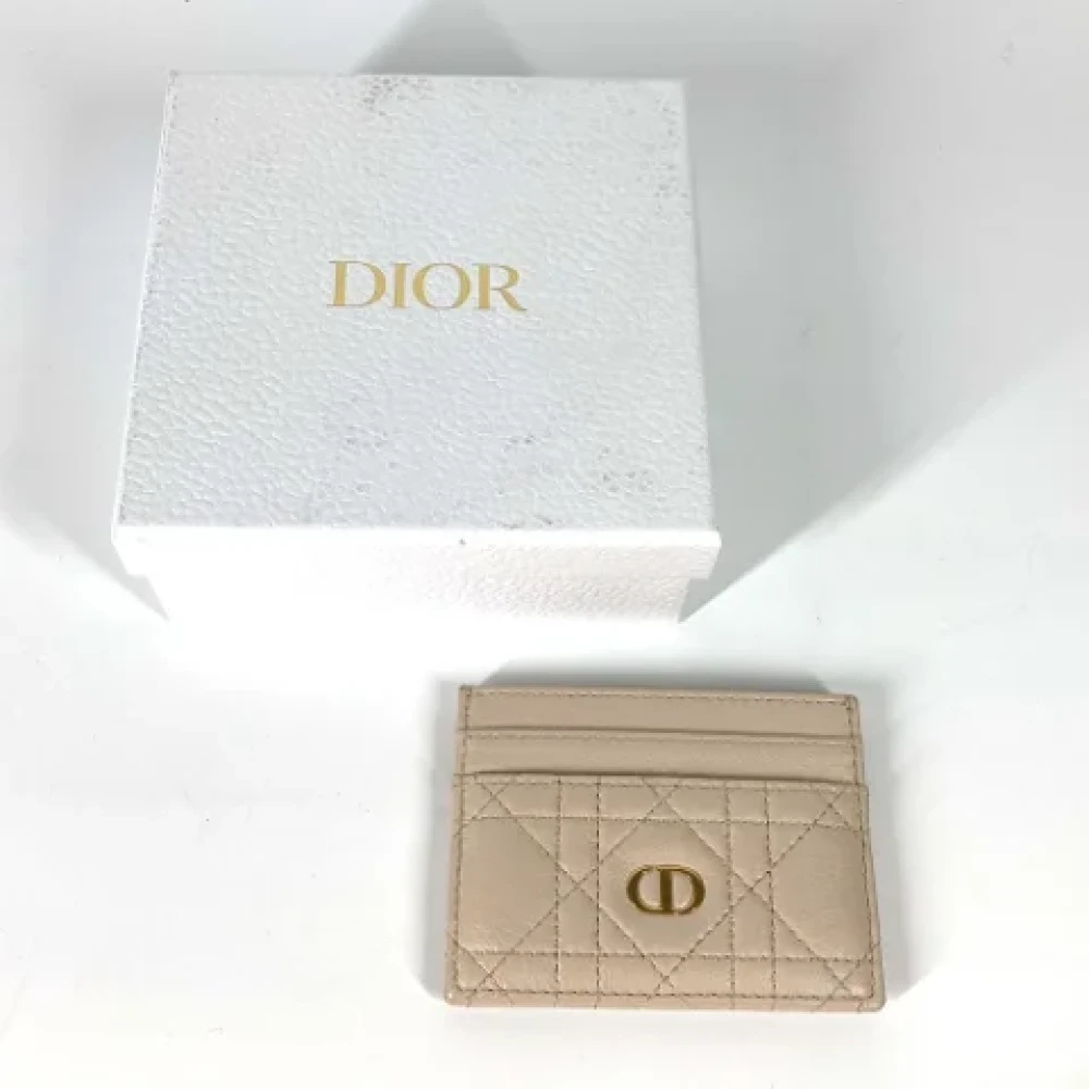 Dior Vintage Pre-owned Leather home-office Beige Dames