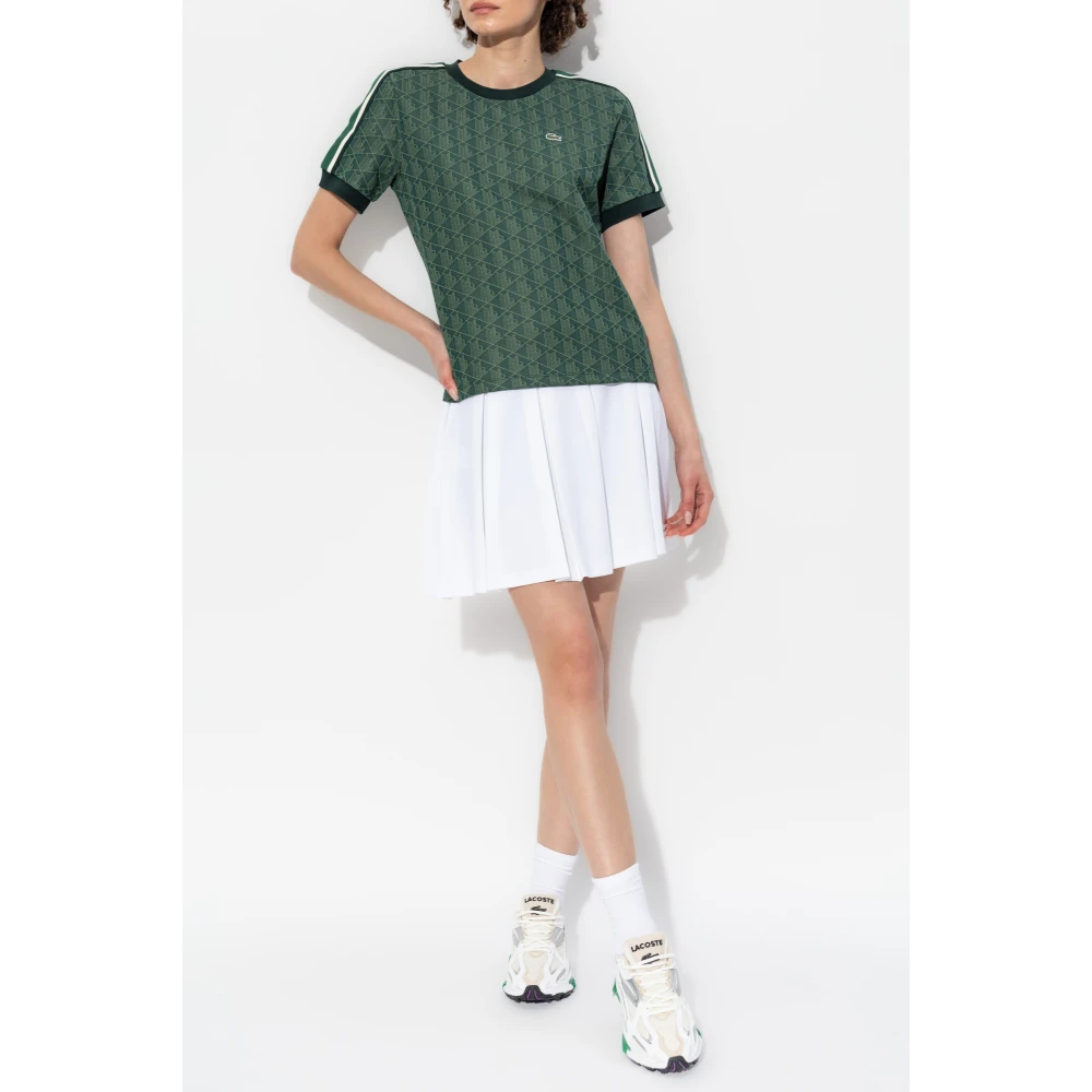 Lacoste T-shirt met monogram Green Dames