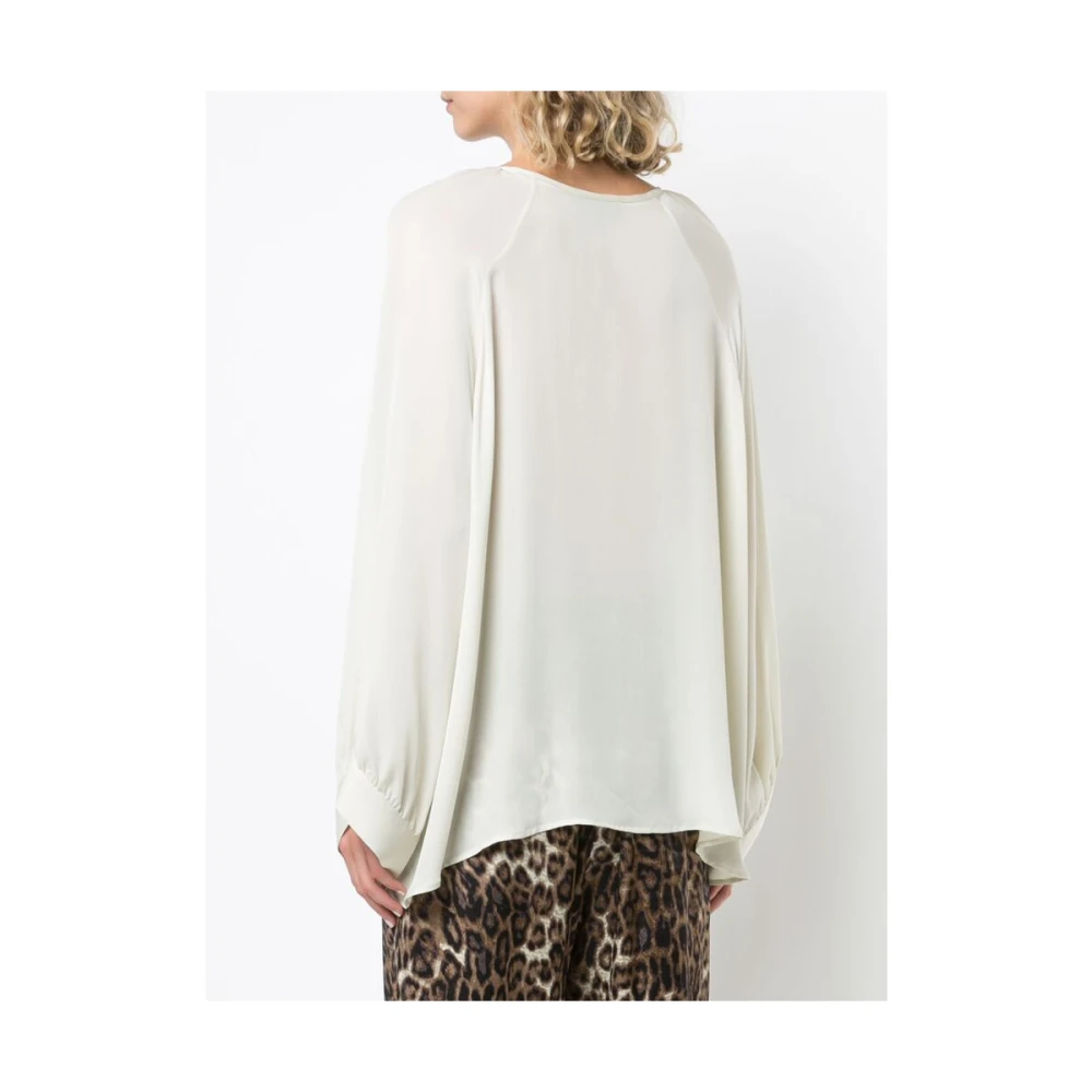 Nili Lotan Witte Zijden Strik Hals Blouse White Dames