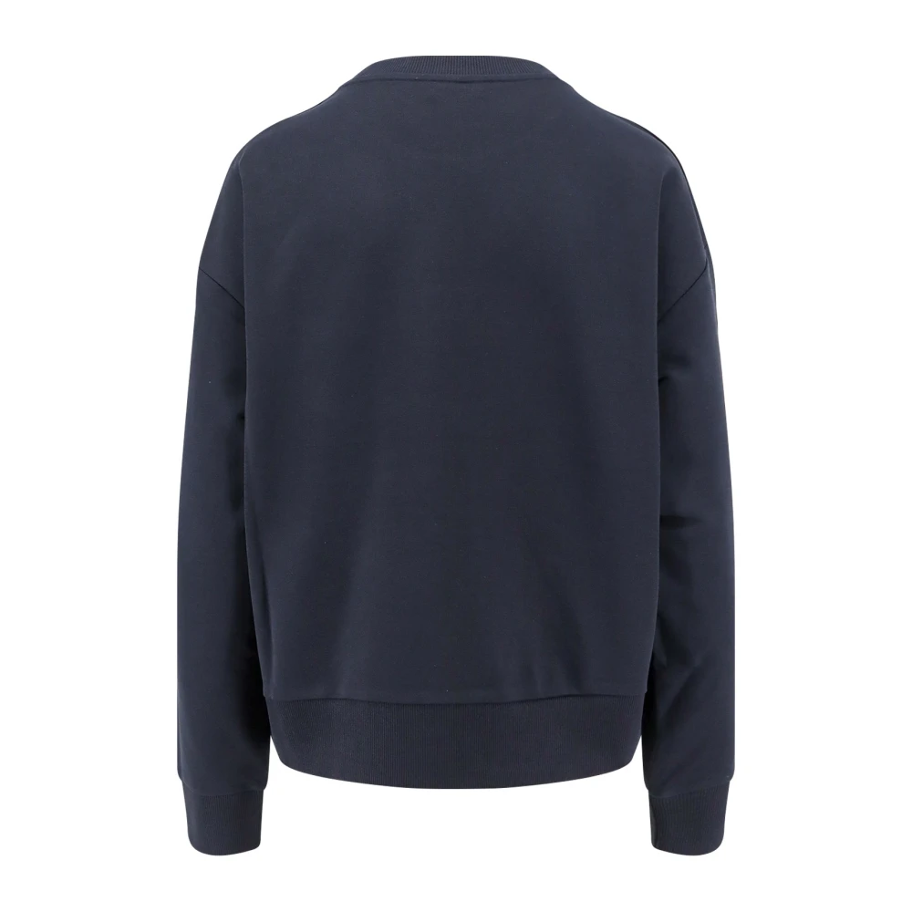 Moncler Geborduurde katoenen sweatshirt met iconisch logo Blue Dames