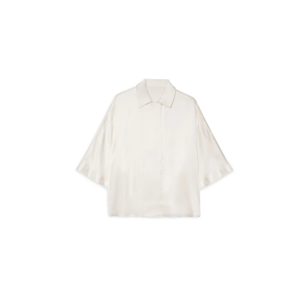 Anine Bing Julia Zijden Blouse Beige Dames