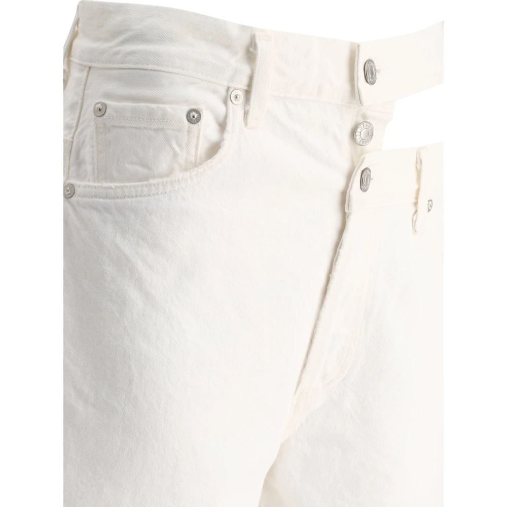 Agolde Shorts met kapotte tailleband White Dames