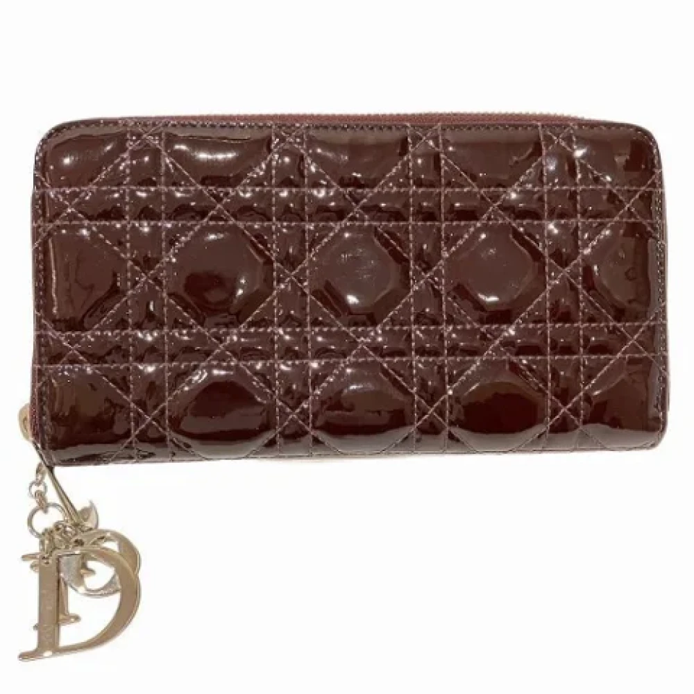 Dior Vintage Pre-owned Leather wallets Red Dames