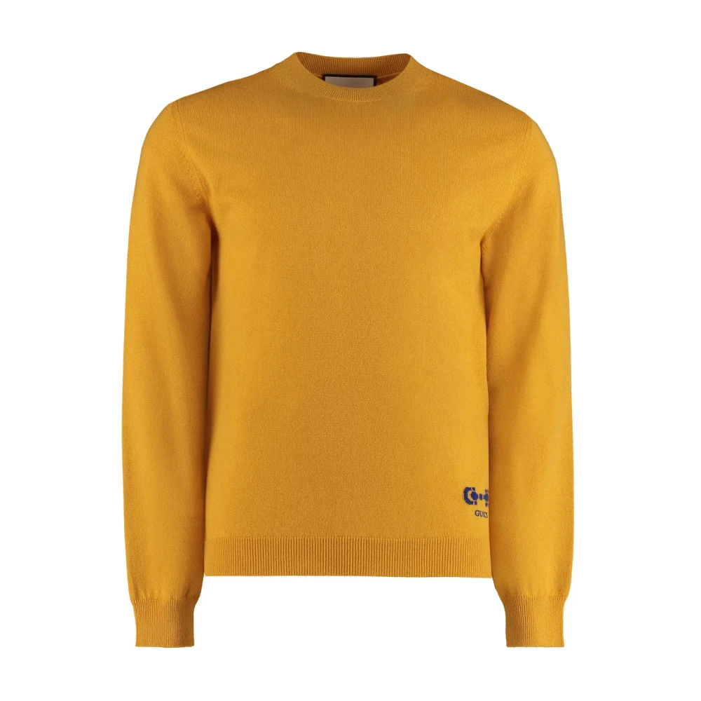 Gucci Cachemire Sweater Regular Fit Yellow Heren