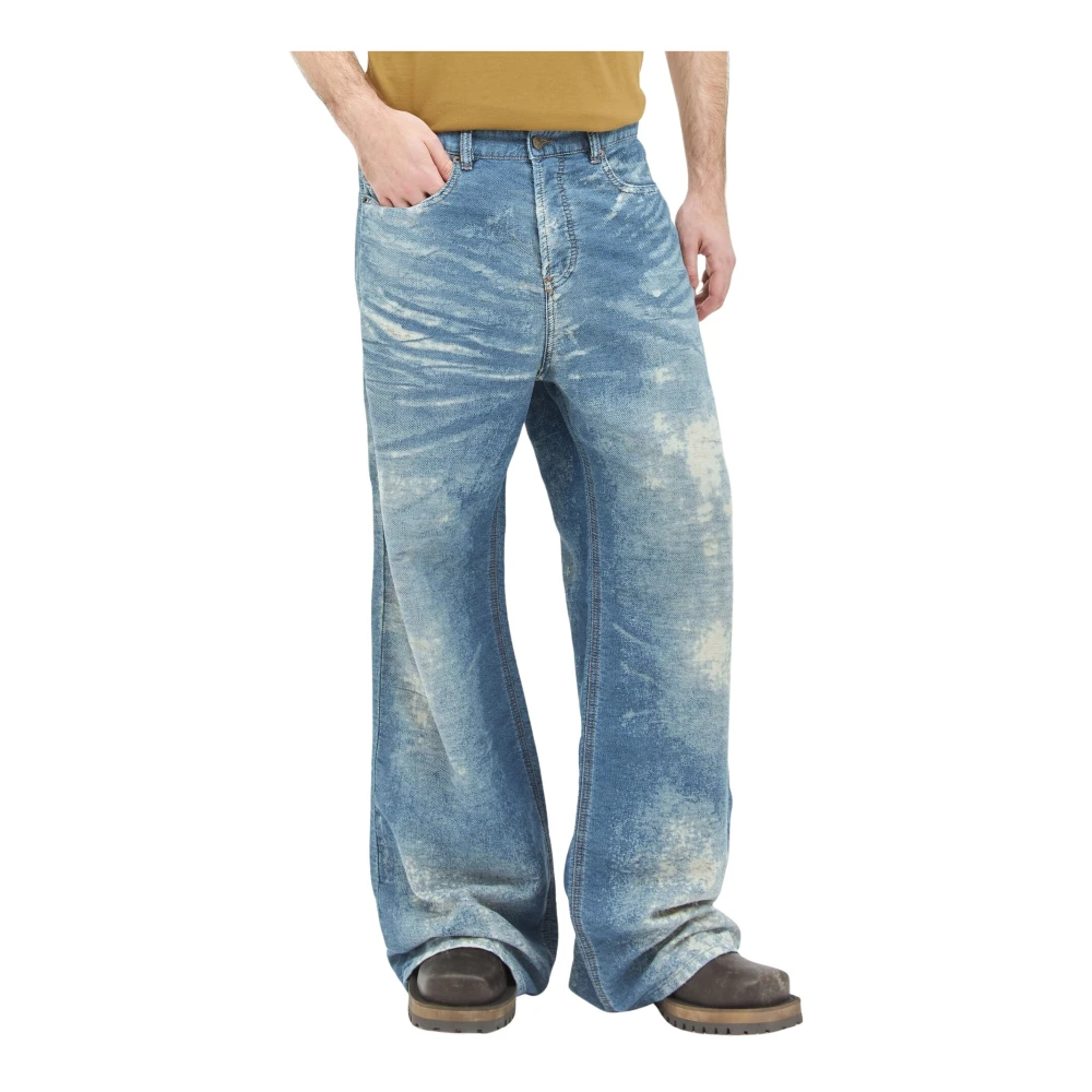 Diesel Vintage Distressed Jeans met Devoré Behandeling Blue Heren