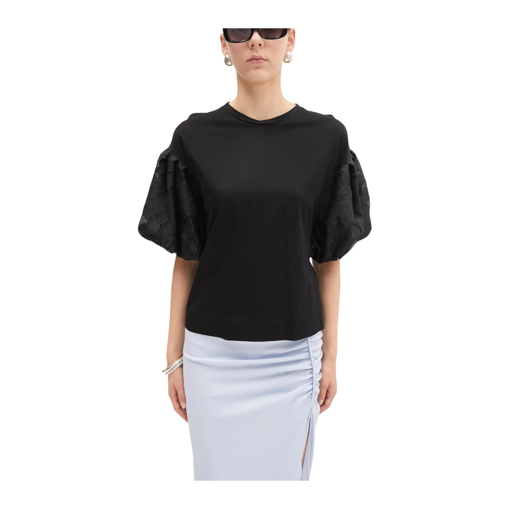 MeiMeiJ Casual katoenen T-shirt voor mannen Black Dames