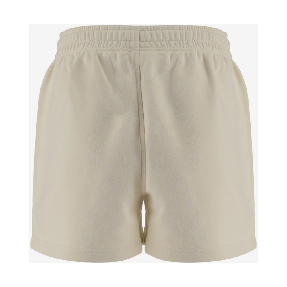 Maison Kitsuné Katoenen Elastische Taille Shorts Ivoor Beige Dames