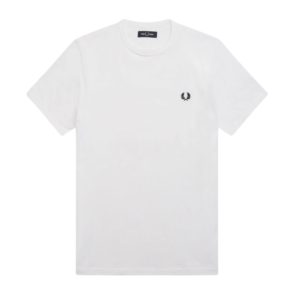 Fred Perry Logo Jersey Katoen T-Shirt Regular Fit White Heren