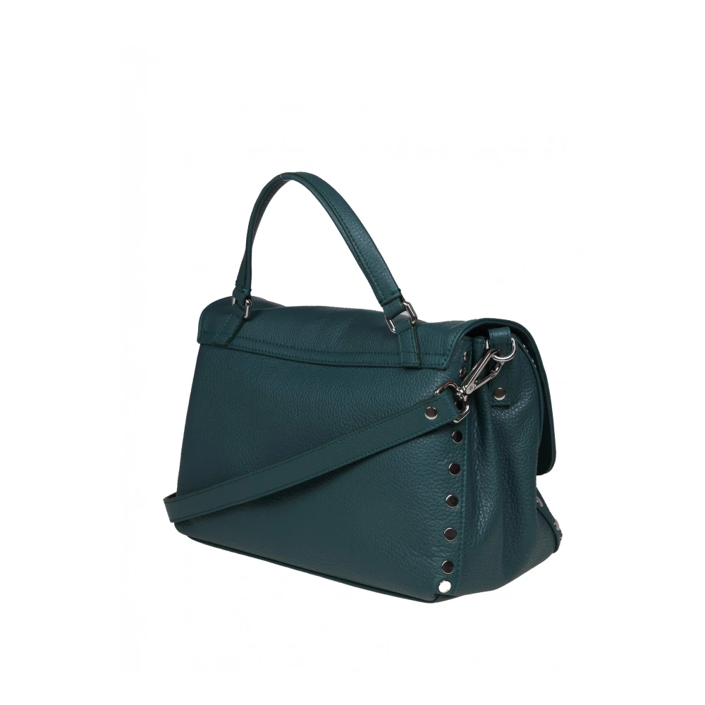 Zanellato Groene Leren Handtas Twist Lock Green Dames