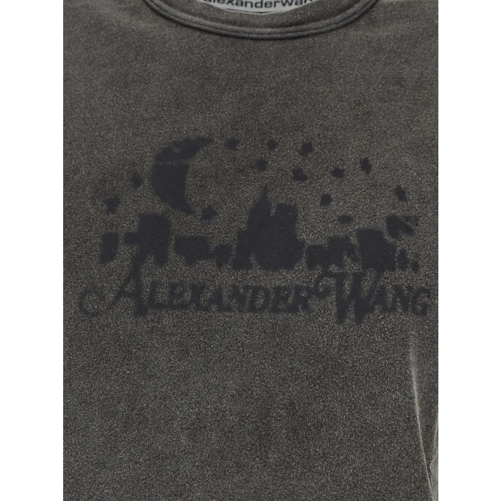 alexander wang Unisex Casual Tee Shirt Black Heren