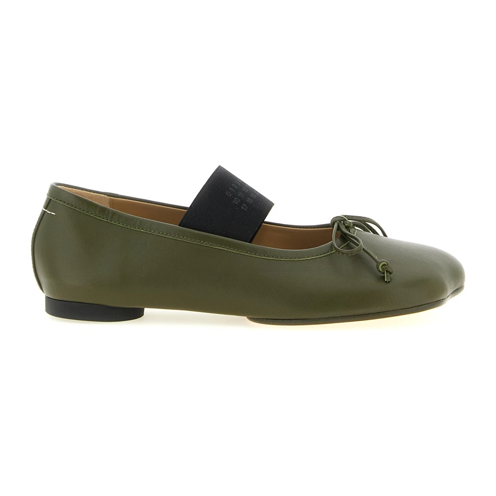 Mm6 Maison Margiela Anatomic Numeric Ballerinas - Female - Ballerina Shoes - Green - 6 Uk - Shoes