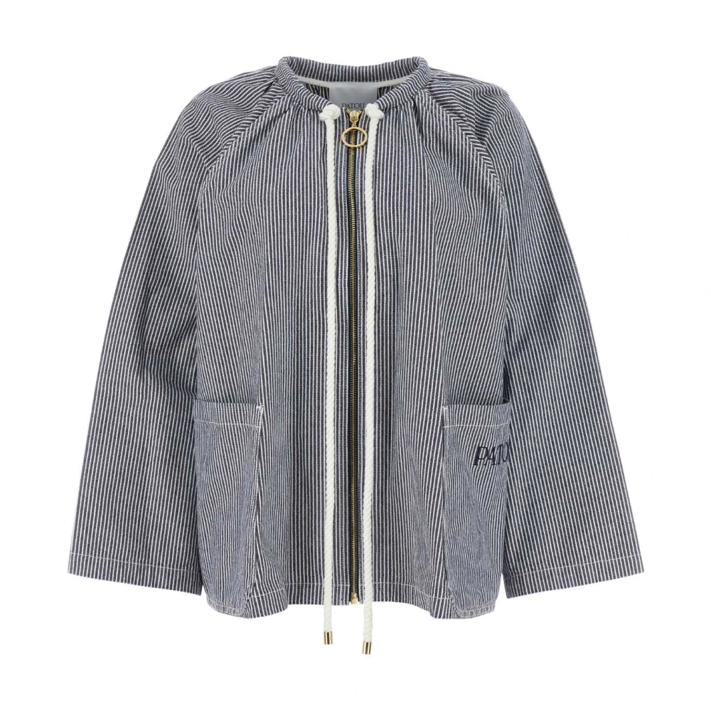Patou Stijlvol Geborduurd Katoenen Jack Blue Dames