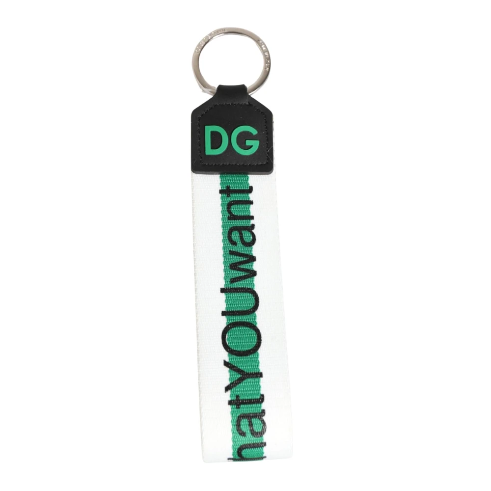 Dolce & Gabbana Men's Green Keychains, One Size, Logo Keychain Holder