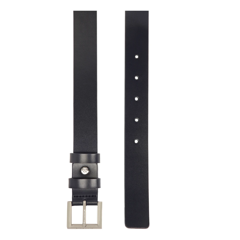 Kazar Donkerblauw leren riem met zilveren gesp Blue Dames