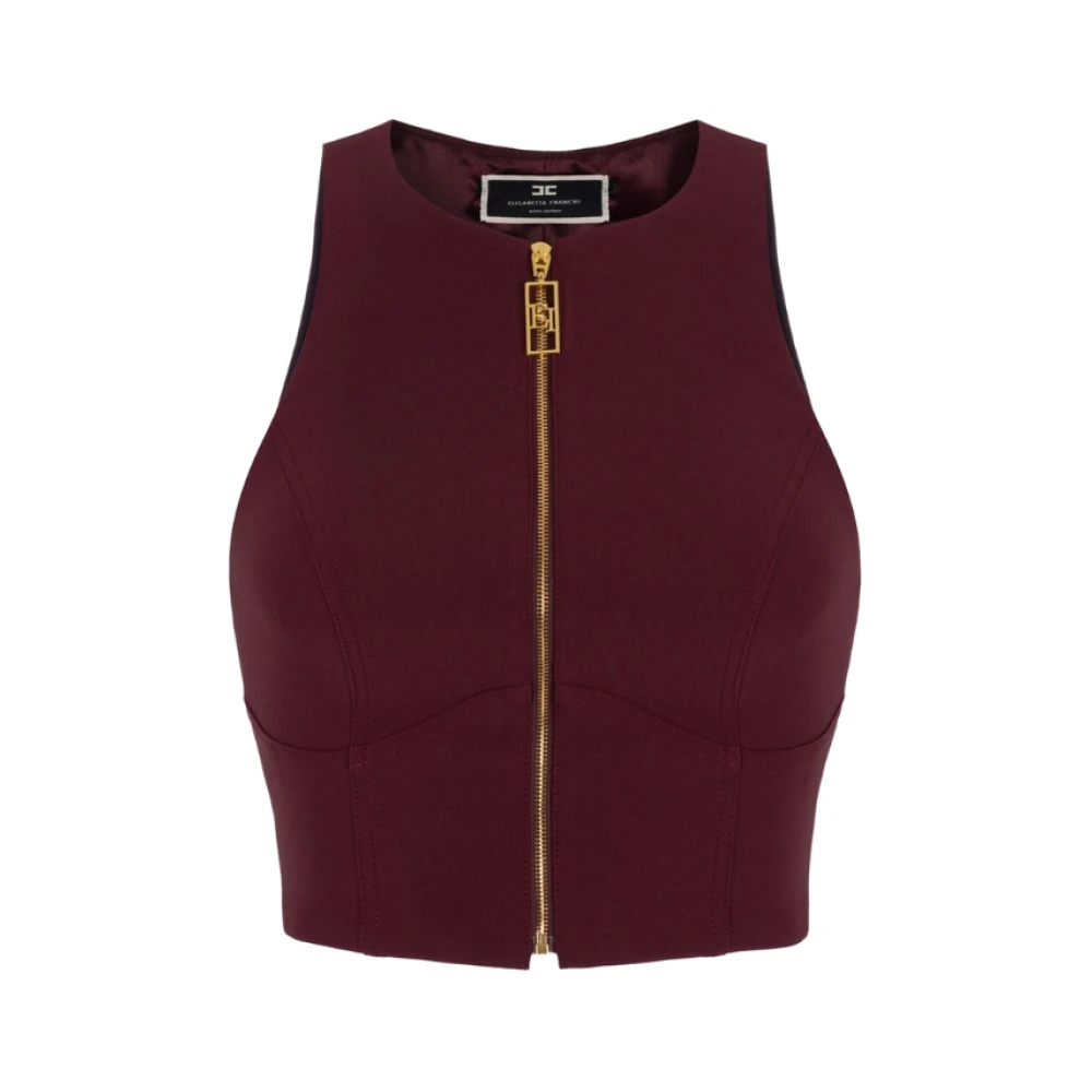 Elisabetta Franchi Stijlvolle Cropped Top voor Vrouwen Red Dames