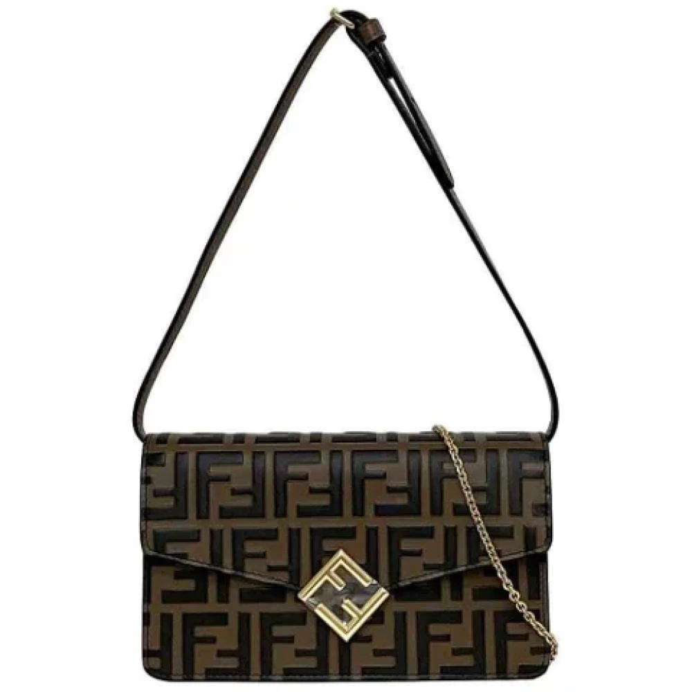 Fendi Vintage Pre-owned Leather shoulder-bags Brown Dames