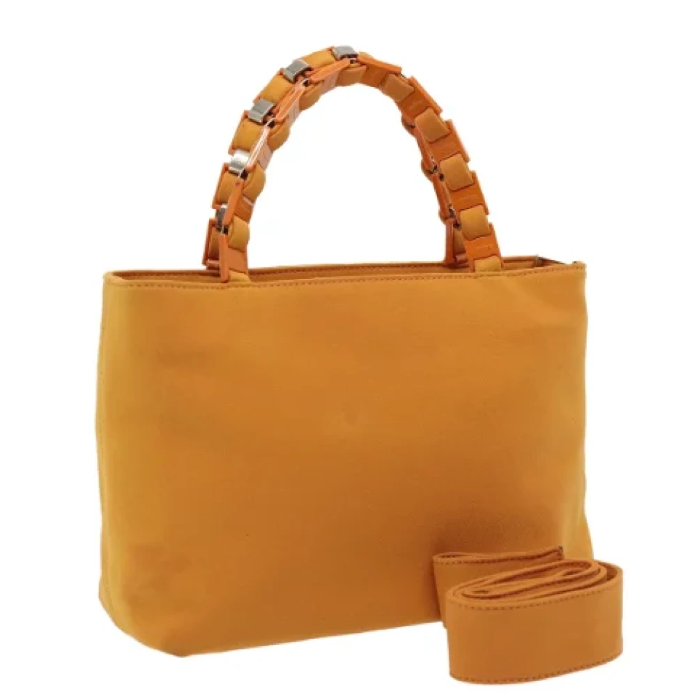 Salvatore Ferragamo Pre-owned Canvas handbags Orange Dames