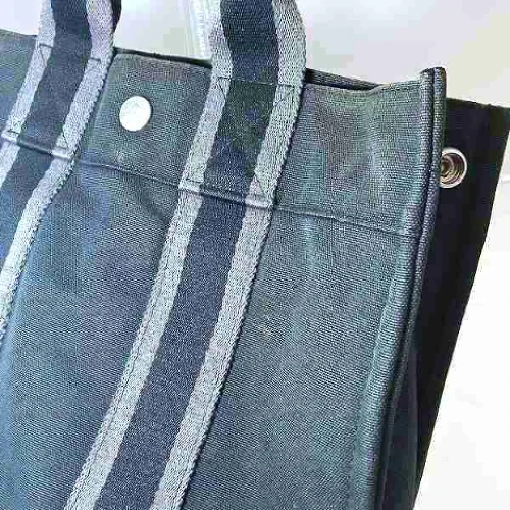 Hermès Vintage Pre-owned Canvas handbags Blue Dames