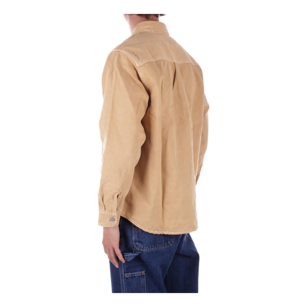Carhartt WIP Beige Logo Front Button Shirt Beige Heren