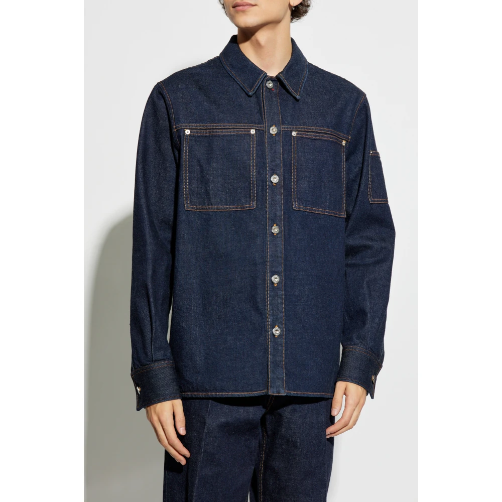 Salvatore Ferragamo Denim overhemd Blue Heren