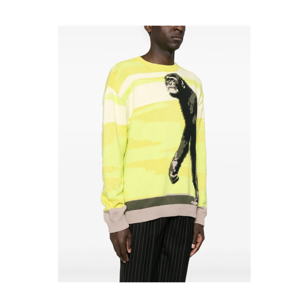 Moschino Lime Green Crew Neck Sweater Green Heren