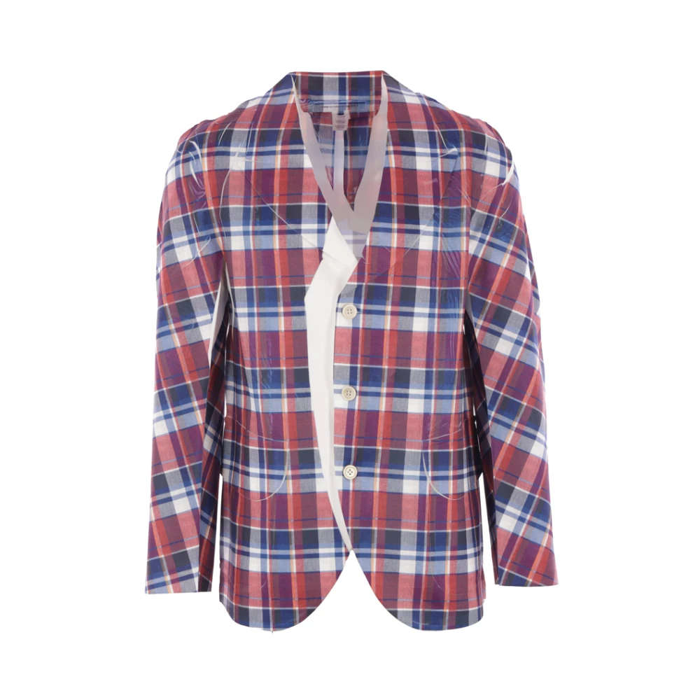 Comme des Garçons Rode Geruite Jas Multicolor Heren