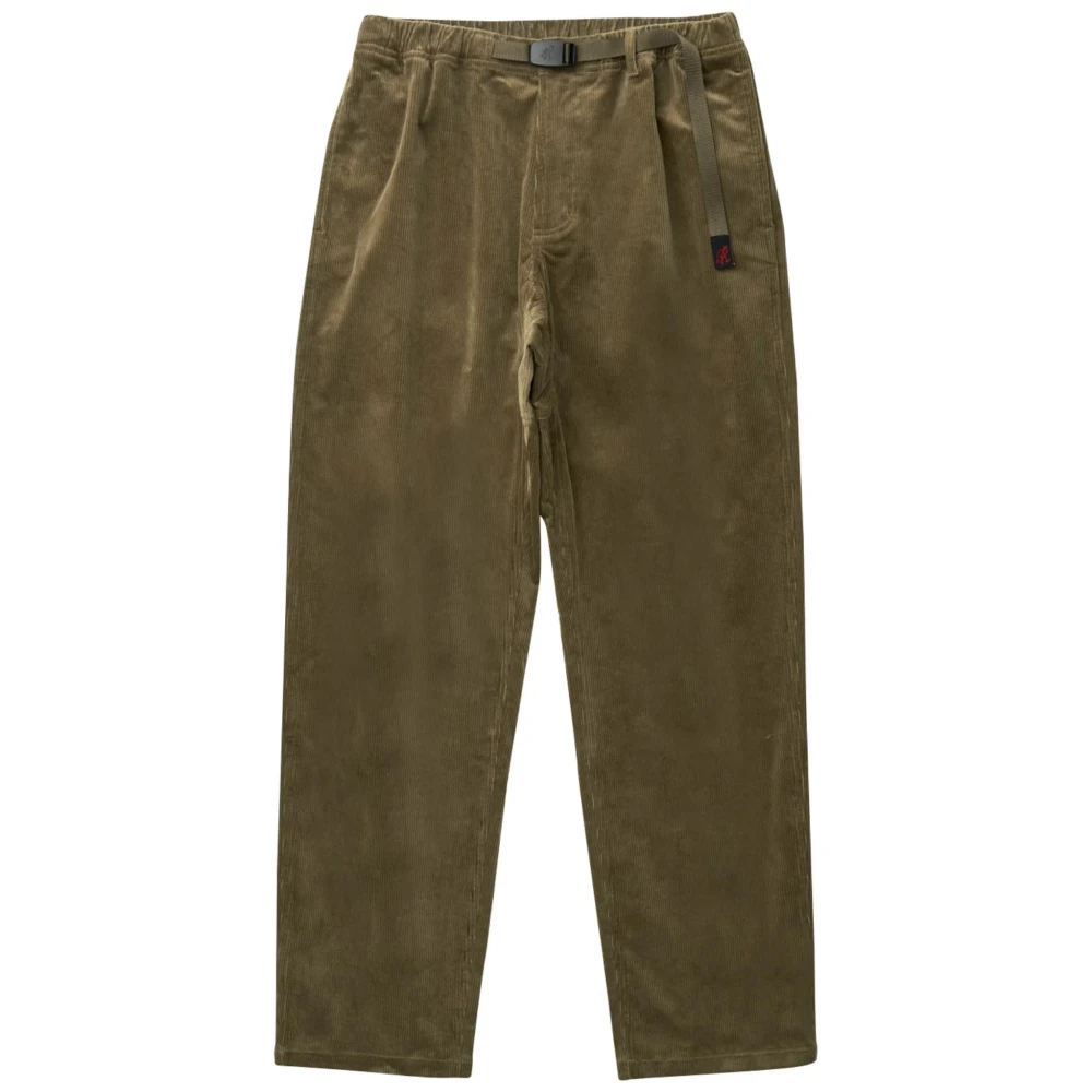 Gramicci Corduroy broek met strikceintuur Green Heren