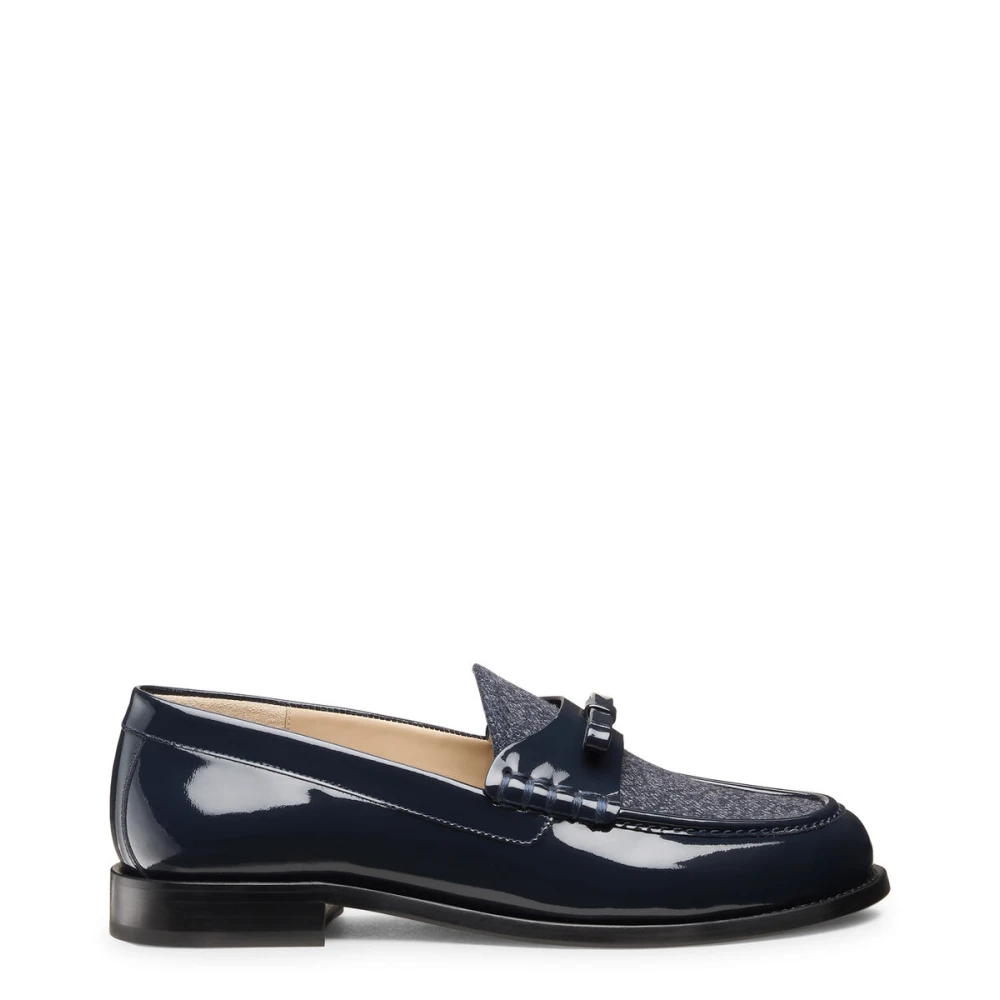 Stuart Weitzman Blue Loafers, Female, 4 Uk, Lottie Bow Loafer