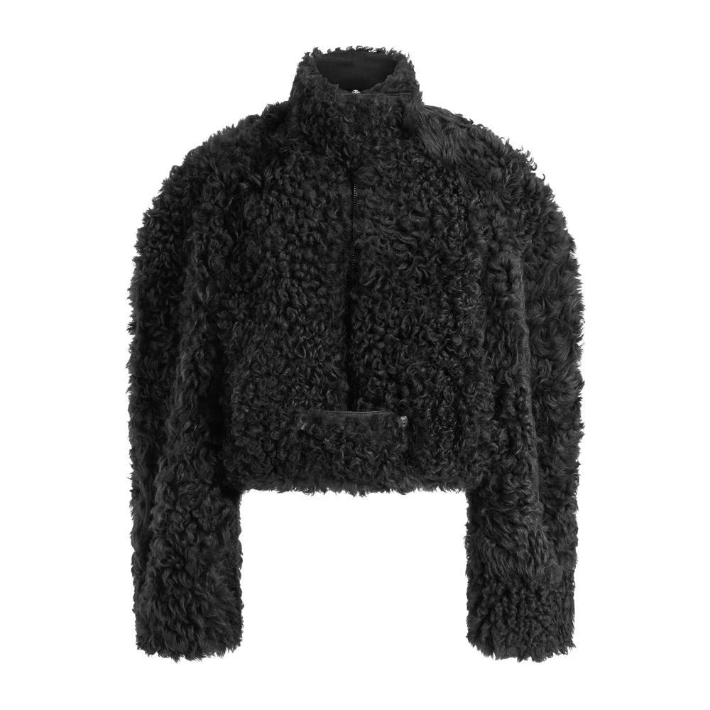 16Arlington Women's Black Faux Fur & Shearling Jackets, M, Nofre Shearling Jacket