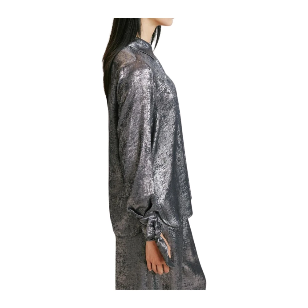 Momoni Gelamineerd Fluida Sake Shirt Gray Dames