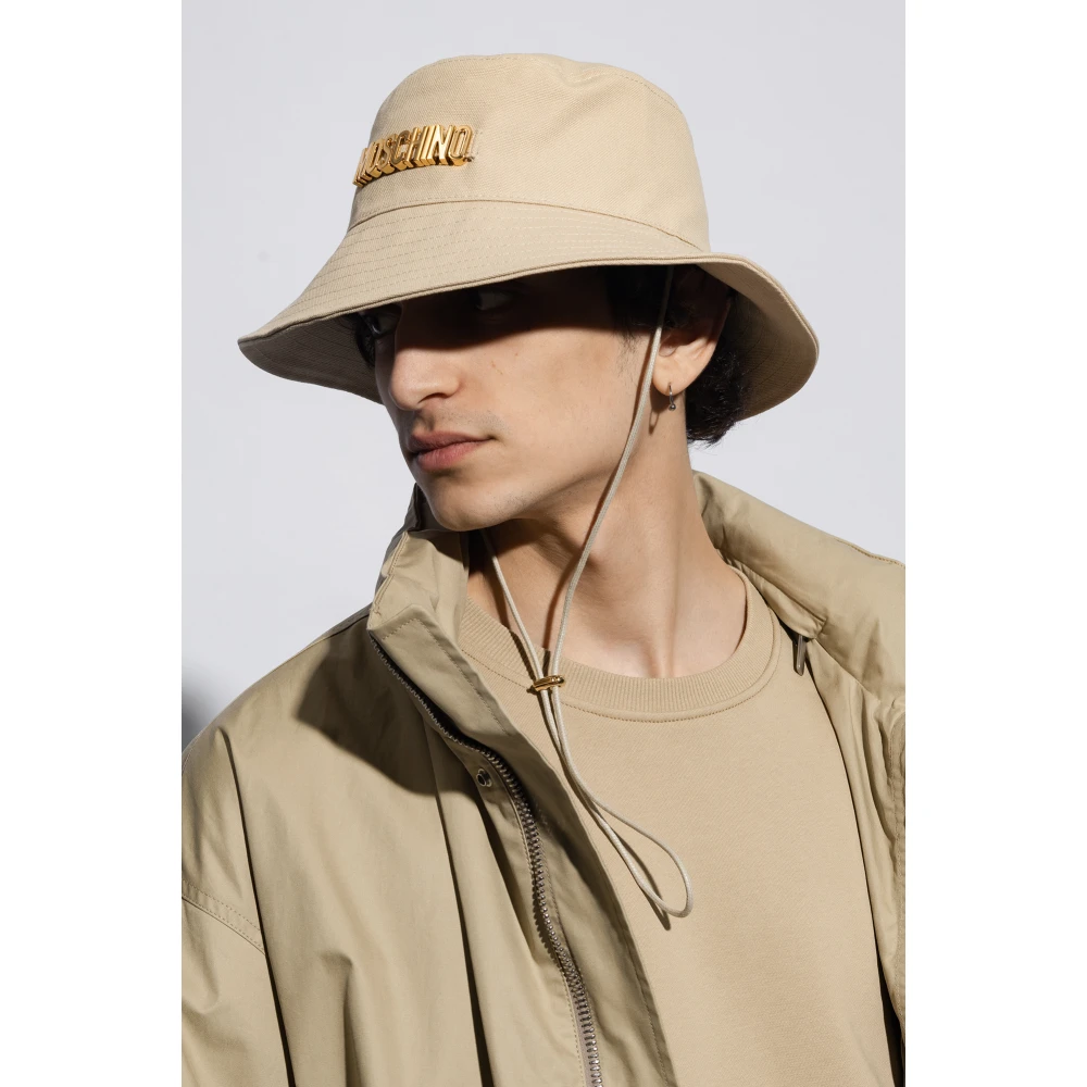 Moschino Emmerhoed met logo Beige Unisex