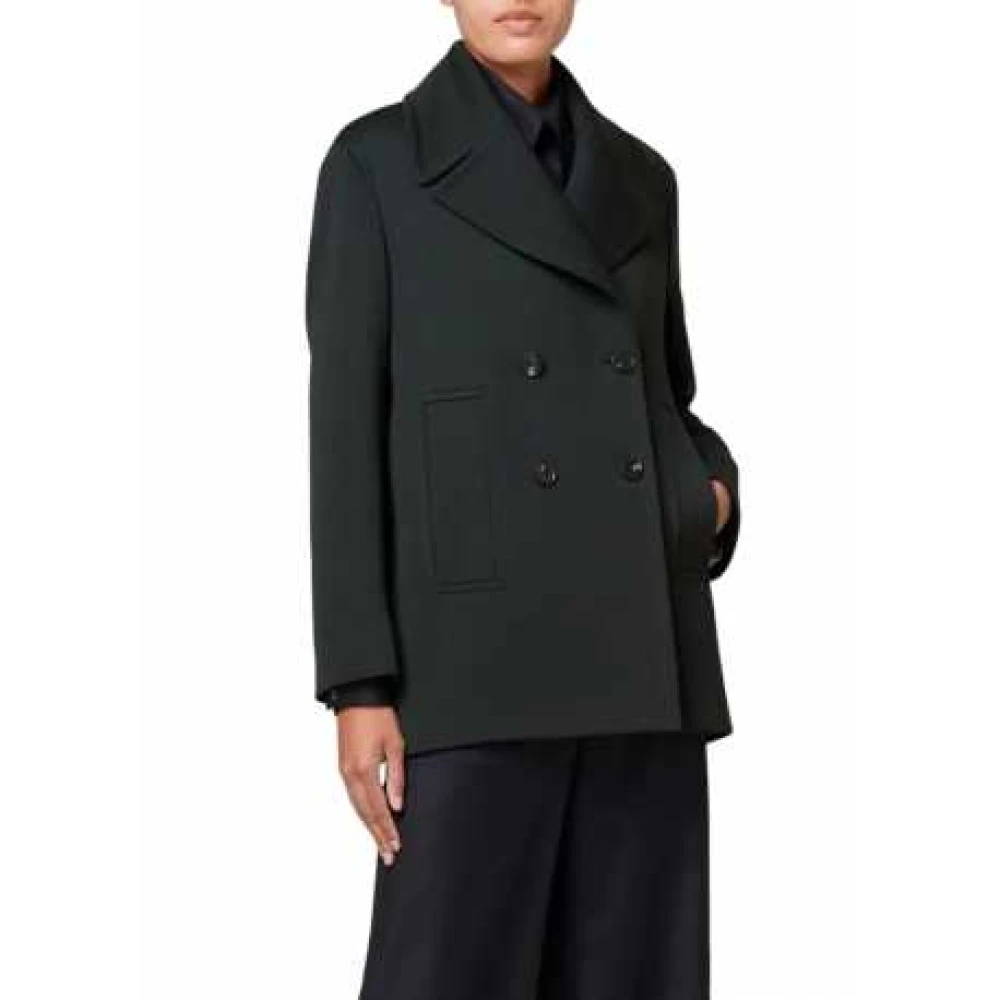 Paul Smith Groene Double-Breasted Erwtenjas Wollen Mix Green Dames