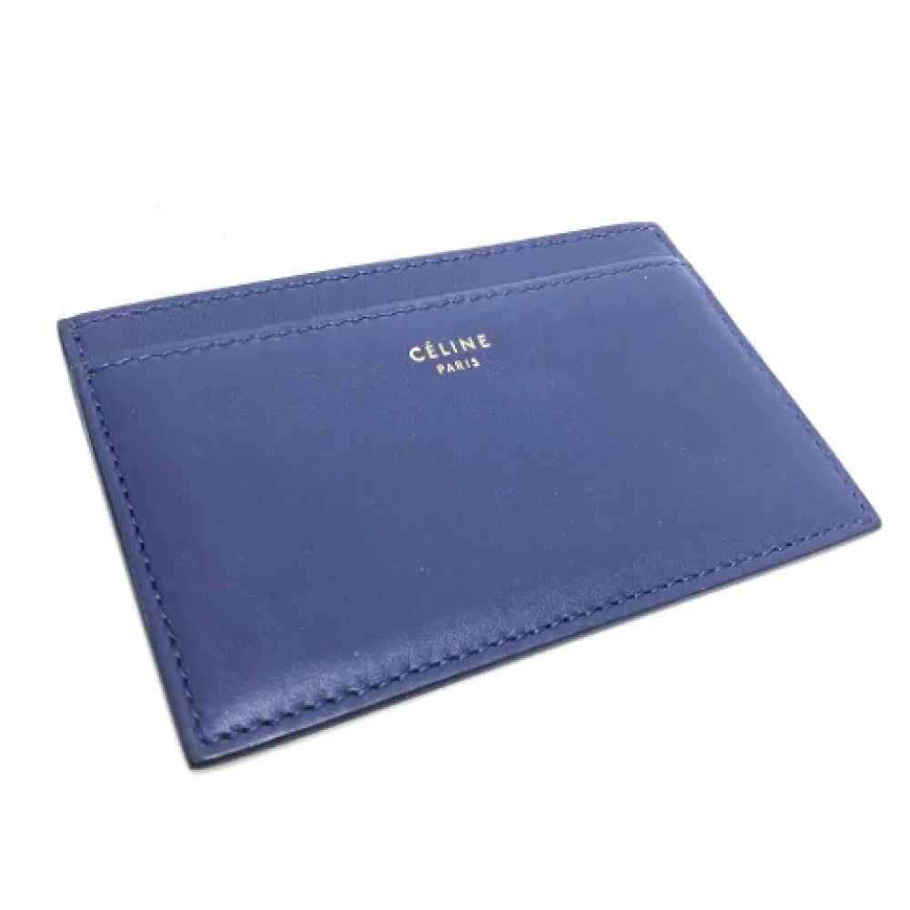 Celine Vintage Pre-owned Leather home-office Blue Dames