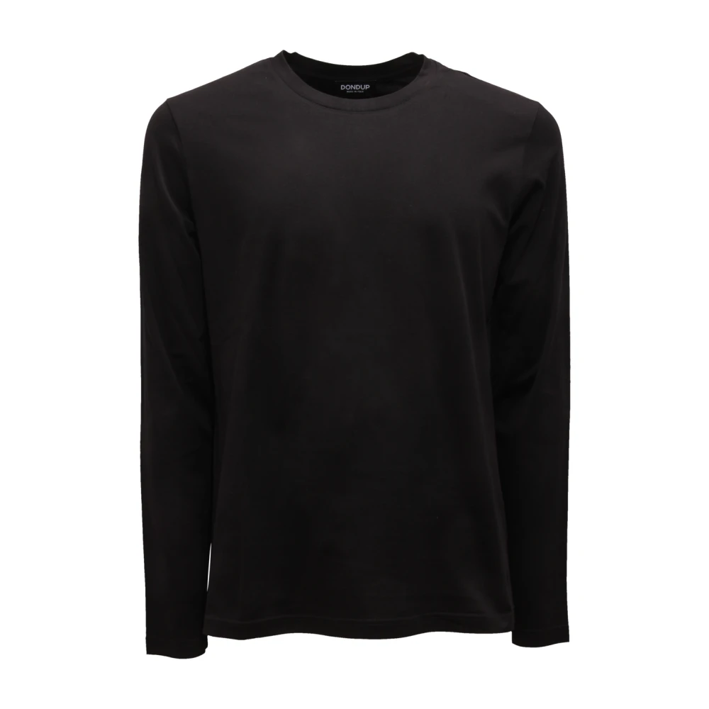 Dondup Men's Black Us343 Crew-Neck T-Shirt - Long Sleeve T-Shirts - S - Tops