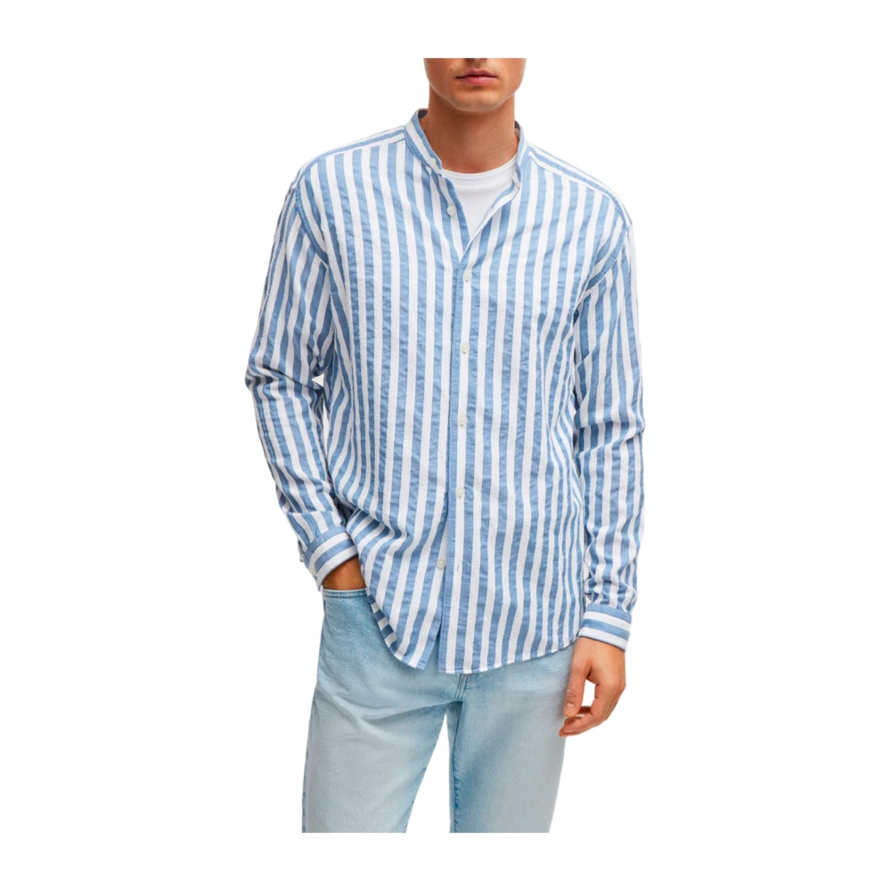 Boss Klassieke gestreepte overhemd Blue Heren