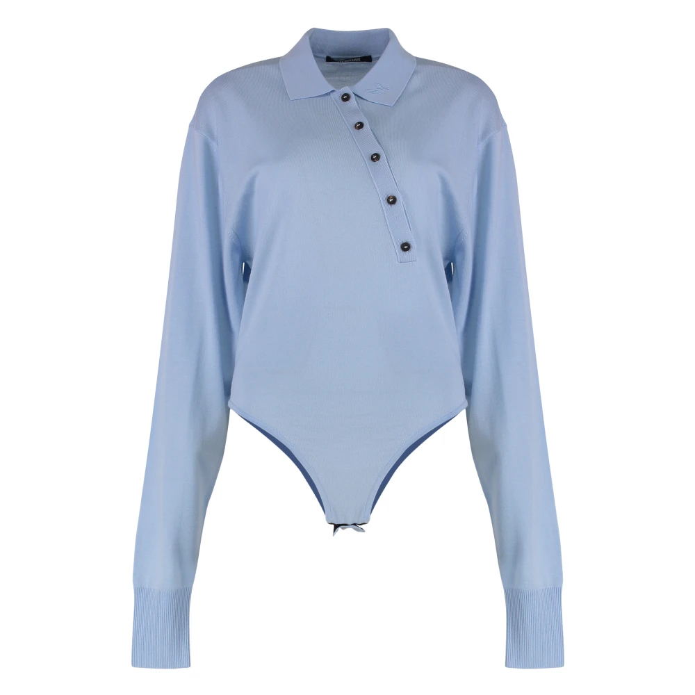 Jacquemus Blue Full-Body, Female, L, The Tordu Merino Body