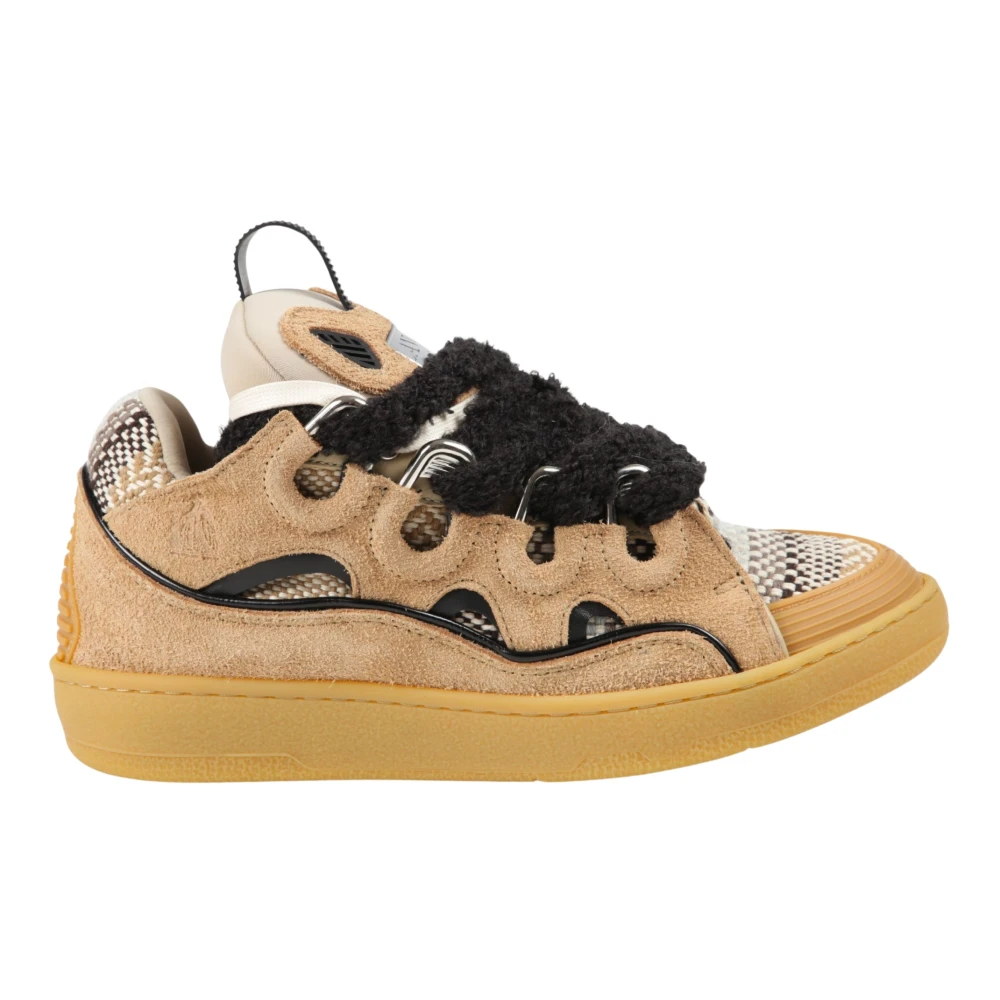 Lanvin Curb Suede Sneakers Dames Schoenen Beige
