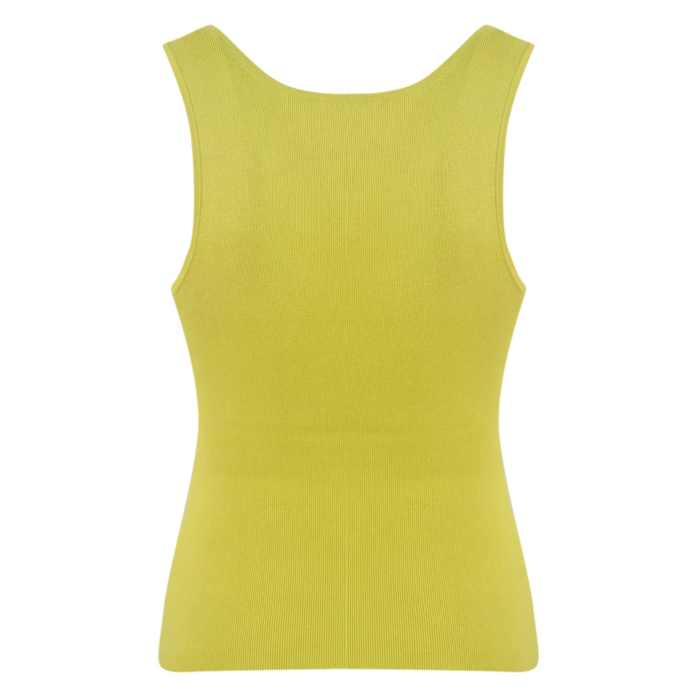 Elisabetta Franchi Gele Viscose Mouwloze Top Yellow Dames