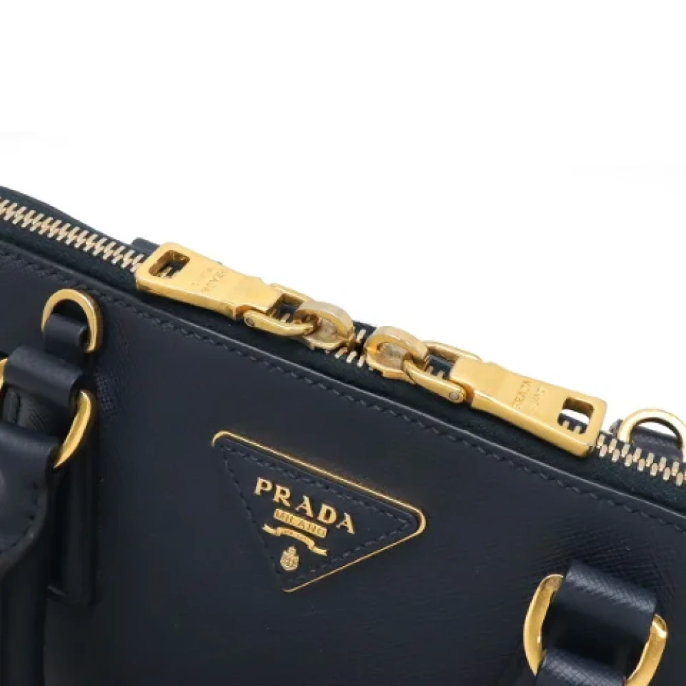 Prada Vintage Pre-owned Leather handbags Blue Dames