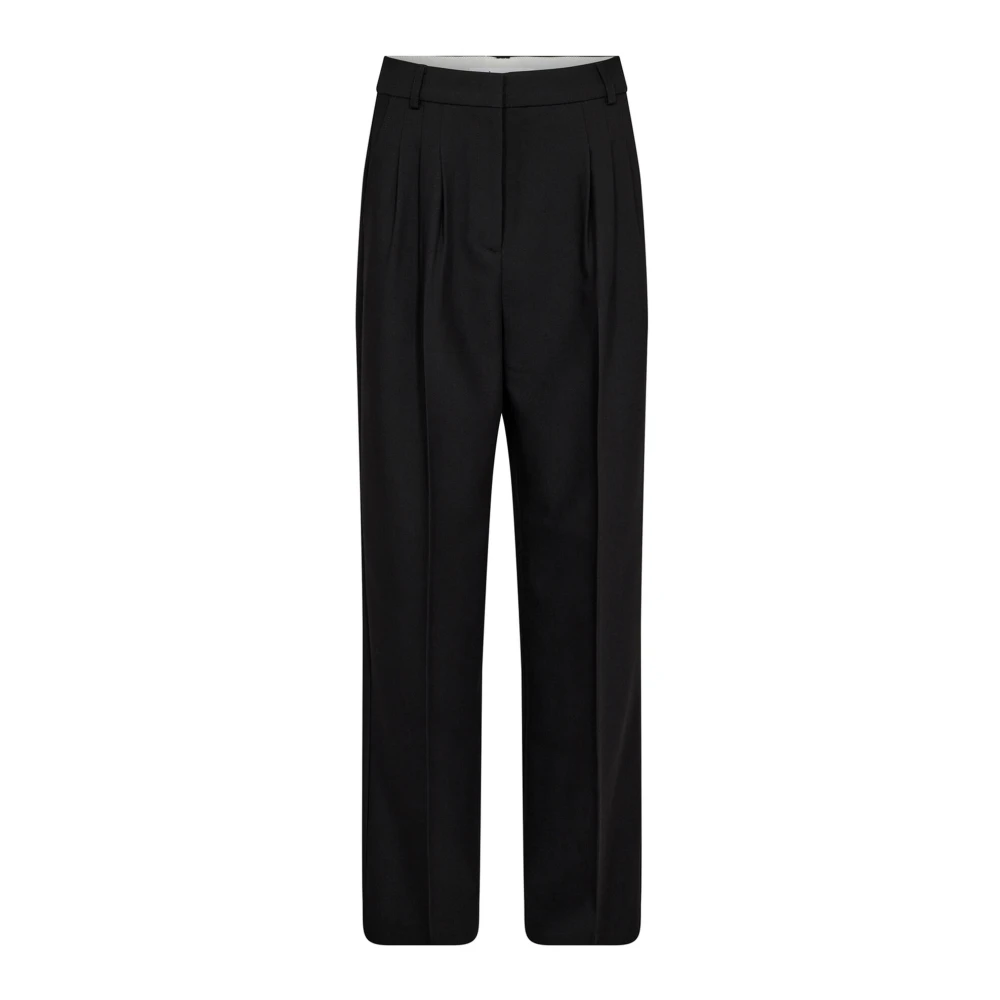 Co'couture Black Straight Trousers, Female, Xl, Long Pleat Trousers