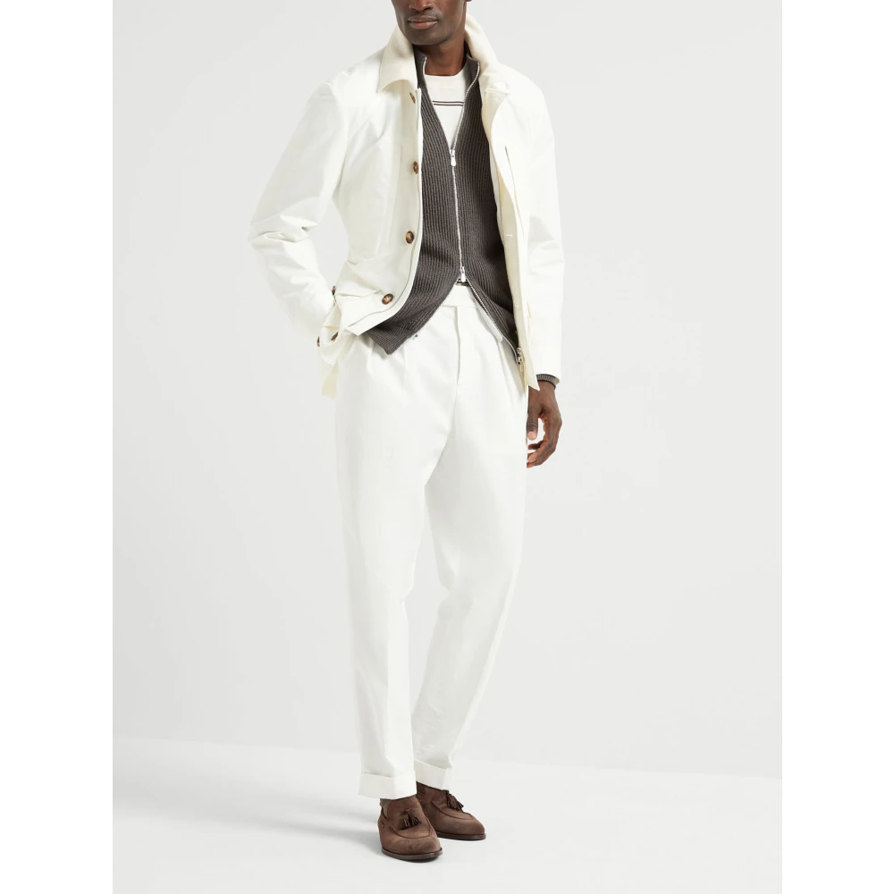 BRUNELLO CUCINELLI Caffe Cardigan in Klassieke Stijl Brown Heren