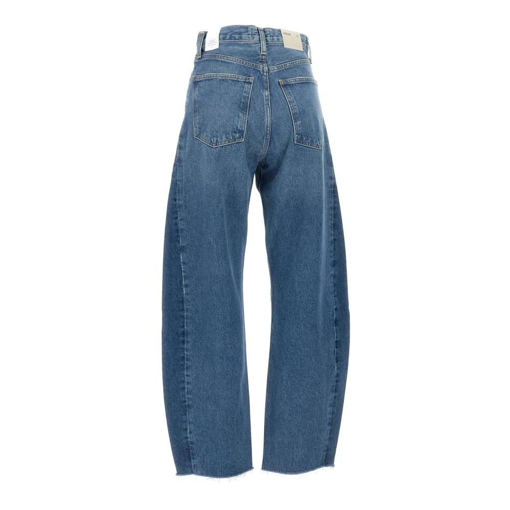 Agolde Hoge Taille Wijde Pijp Denim Jeans Blue Dames