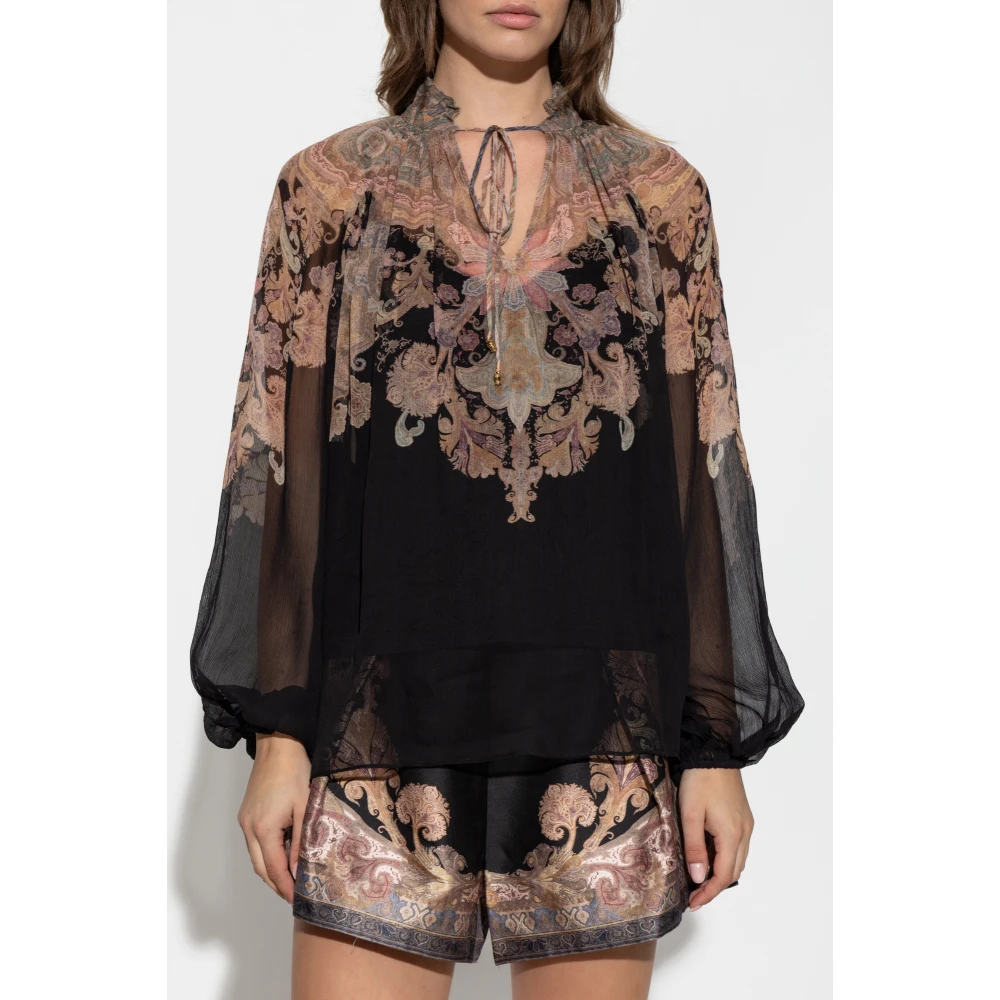 Zimmermann Shirt met strik Black Dames