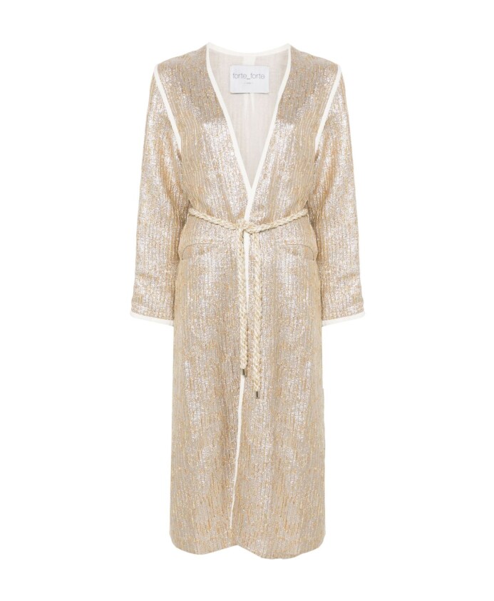 golden-long-sleeve-belted-coat