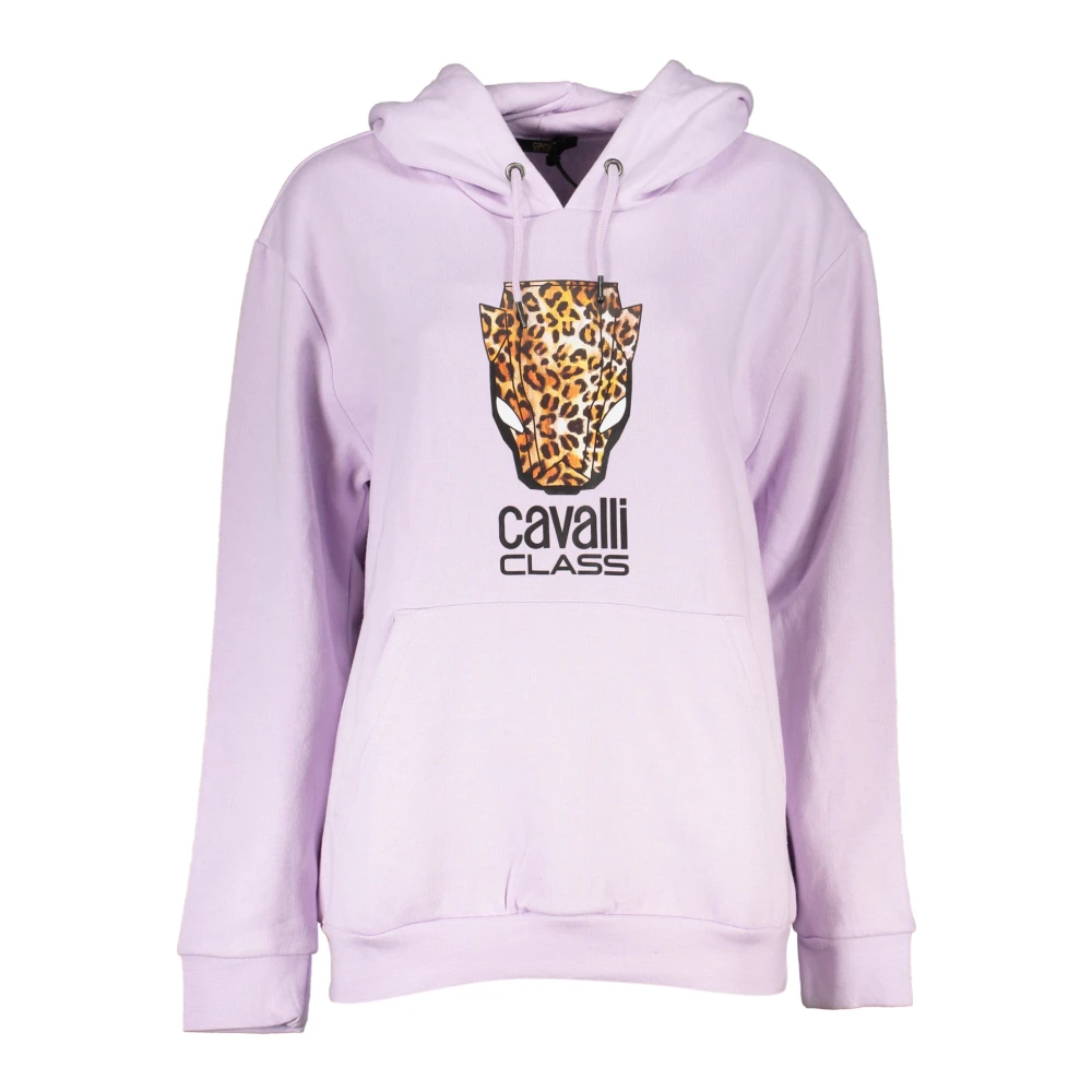 Cavalli Class Women's Purple Hoodie With Logo Print - Hoodies - Xl - Sweatshirts & Hoodies