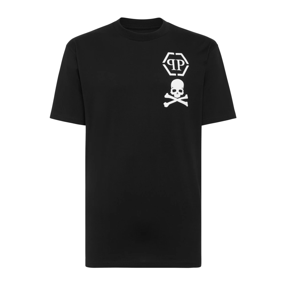 Philipp Plein Zwarte T-shirts Polos Aw23 Black Heren
