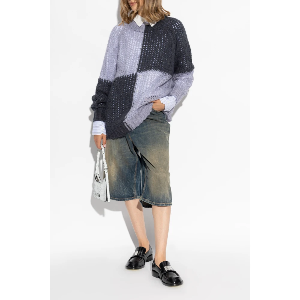 Acne Studios Trui met wollen afwerking Purple Dames