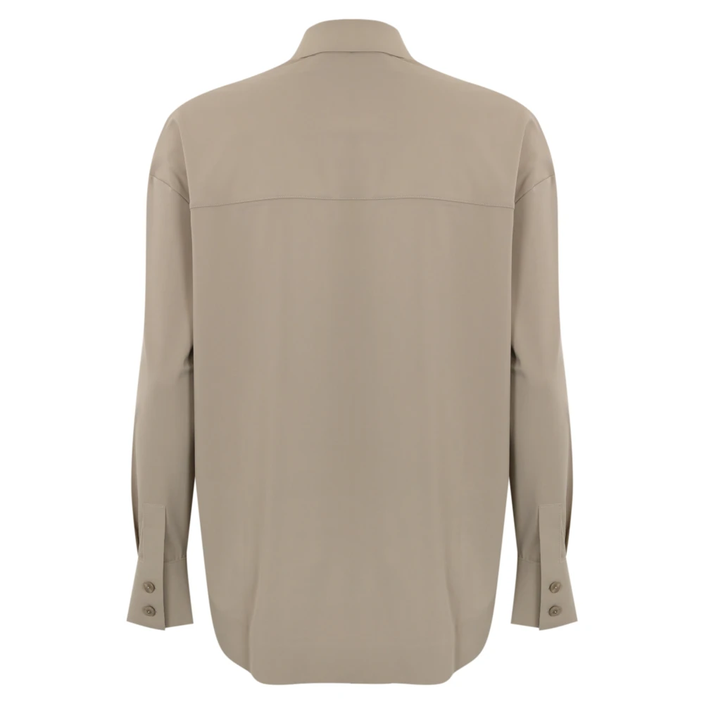Max Mara Studio Dove Grey Jersey Shirt Brown Dames